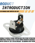 Close view of Two Pack 626612R Furnace Limit Switch L165-30F Auto Reset Safety Switch with mounting holes