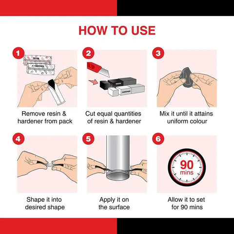 Step-by-step instructions for using Regular Epoxy Compound 1 x 25g Waterproof Bonding For Metal Glass Concrete Ceramic