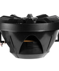 Rear view of 8 Inch 2 Way Marine Speaker System With 500W Peak Power (250W RMS) Coaxial Black Audio, weatherproof design.
