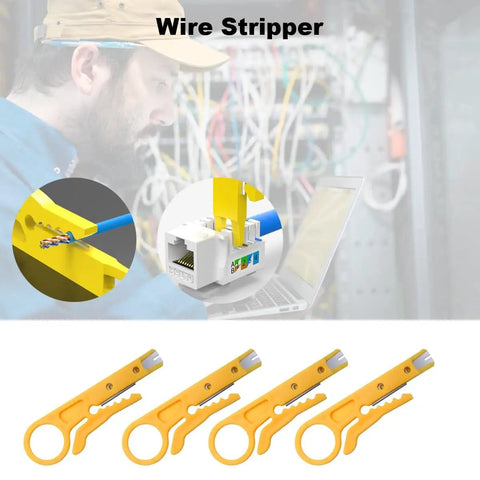 4 Pack Mini Wire Stripper And Crimping Tool Set For Network Cables Portable Punch Down Cutter With clean quick strips.