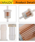 See-Through 40 Micron Fuel Filter for Lawn Mowers, 1/4 Inch Hose, Pump-Ready Fit for Engines with Fuel Pumps, 2 Pack