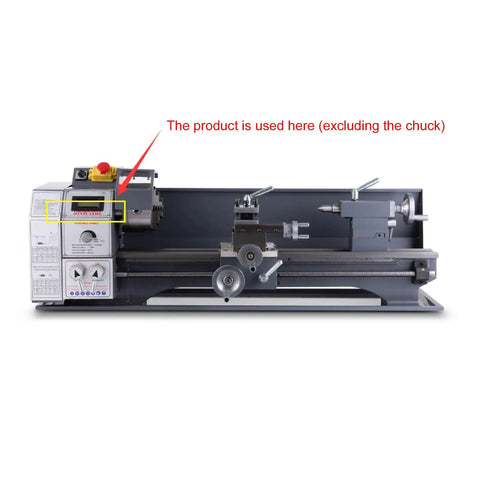 Rugged 38mm Hole Lathe Spindle Replacement for Mini Lathes installed on 8x16, hollow headstock view