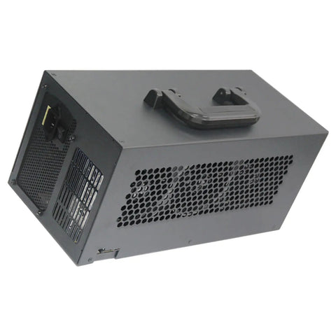 Heavy Duty Usb C External Gpu Dock Supporting Four Graphics Cards For Lightning Fast Gaming And Seamless 4K Video Editing with metal chassis and handle.