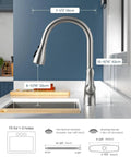 Touchless Kitchen Faucet With Pull Down Sprayer, Motion Sensor Hands Free Convenience, Single Handle Smart Sink Faucet, Brushed Nickel Finish