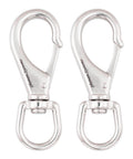 Beefy Large Stainless Steel Swivel Snap Hooks 4.6 Inch Heavy Duty Boat Clips Two Pack For Ropes And Cables Marine Anchors