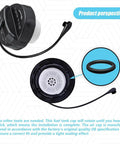 Dodge Ram Gas Cap Replacement For 1500 2500 3500 Charger Challenger, black ABS with tether, top and side view