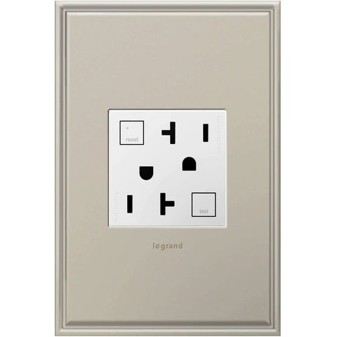 Tamper Resistant GFCI Outlet With Auto Self Test Every Three Seconds, 20 Amp Magnesium Finish, Ideal For Kitchen Bathroom And Outdoor Areas