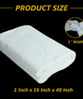 White ceramic fiber insulation blanket, 1 in thick x 16 in wide x 48 in long, for furnaces and kilns.