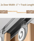 Bypass Sliding Door Hardware Kit 84 Inch Track Set For Two Door Wardrobe Closet System showing wheel mechanism on track