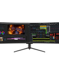 Curved 49 Inch Ultrawide Gaming Monitor With 144Hz Refresh Rate And 32 By 9 Aspect 3840 By 1080 Resolution HDR400 99 Percent SRGB
