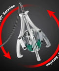 Beefed Up Hydraulic Gear Puller Kit 5 To 50 Ton With Two Or Three Jaw Bearing Pullers showing 360 degree rotation feature