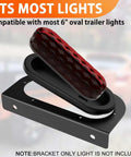4 Pack 6 Inch Oval Tail Light Mounting Brackets, L Shaped, Powder Coated Steel 3mm shown with trailer light compatibility