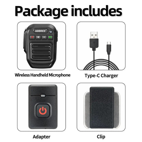 Wireless Handheld Speaker Mic For Baofeng 2 Pin Walkie Talkie Shoulder Microphone Compatible With UV5R package includes