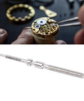 Lightweight Metal Watch Stem For 4130 Movement - Easy Install Rod For DIY Mechanical Watch Repair shown with watch mechanism