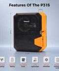 Job Site Tough Portable Industrial Label Printer With 1 Inch Print Head And Bluetooth Prints On Wire Cable And Heat Shrink Tubing Garage Ready features and dimensions.