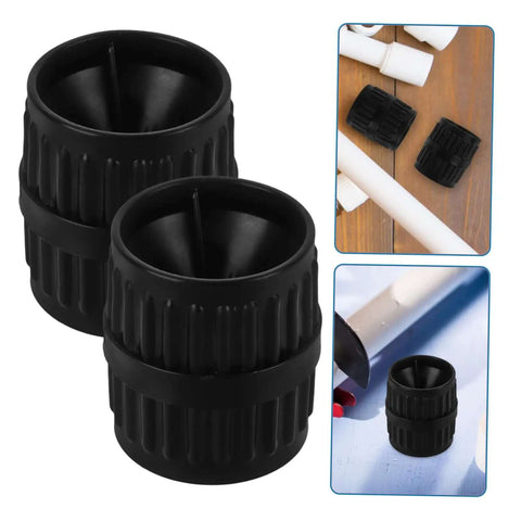 Black Two Pack Pipe Deburring Reamer Tool Set for easy operation and quick deburring of inner and outer tubes, sturdy portable kit