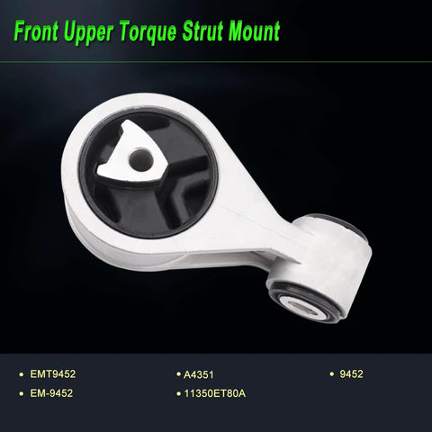 Front view of Nissan Rogue Engine Motor Mount Set For 2.5L AWD Models 2008 Through 2013 And 2014 Through 2015 Rogue Select Replacement A7370
