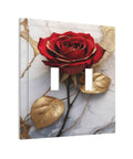Vintage Red Rose Marble Toggle Plate Cover Built Tough With Rugged Abs To Dodge Scratches Keeps Walls Looking Sharp with red rose design