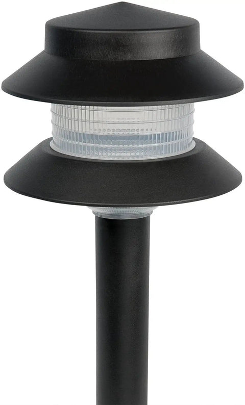 Low Voltage Plastic 4W Path Lights Black 12 Pack For Walkways And Yards Frosted Lens Easy Stake Install Durable Outdoor Lighting