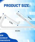 55-2 Attic Ladder Hinge Arms Compatible With Mk5 WU2210 W2208 W2210 After 2010 with product dimensions shown