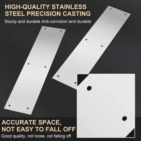 Tough As Nails Stainless Steel Door Push Plate 4 Pack 16 X 4 Inch Heavy Duty Knock Guard Wall Saver With Mounting Hardware Rust Proof Kick Plate Built To Stand Up To Daily Grind