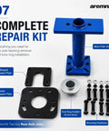 Pro Grade Wheel Bearing Removal Tool Rear Axle Puller Installer Kit With Abs Tone Ring Fits 1995 2020 Toyota Tacoma Tundra 4Runner Hilux 100mm To 140mm 4 Bolt Circle Blue Beast Mode Garage To Knock Out Jobs Fast No Stress At All blue axle puller kit with adapter plates, 40 mm driver, and mounting bolts