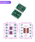 80 Pack PCB Proto Board Kit SMD To DIP Converter Adapter For TQFP SOP SSOP TSSOP ICs 32 44 48 64 84 100 showing dimensions