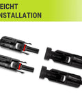 Y Branch Solar Connector 2 To 1 Cable Adaptor Kit with easy installation label and visible connector design.