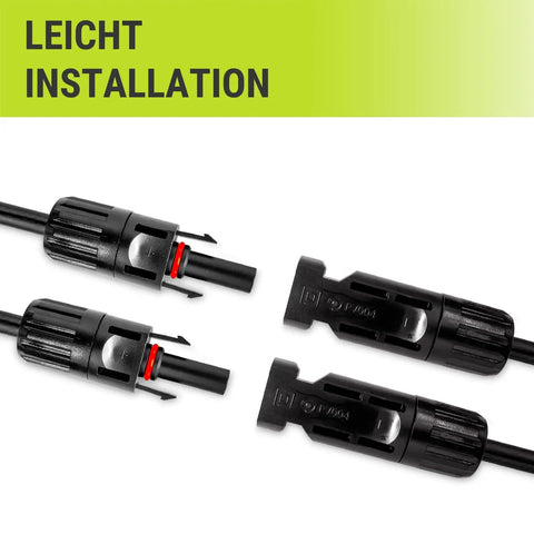 Y Branch Solar Connector 2 To 1 Cable Adaptor Kit with easy installation label and visible connector design.
