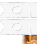 Clear Non Slip Couch Stoppers 2 Pack 9 Inch Universal Furniture Spacers with circular cutouts for stability under furniture.