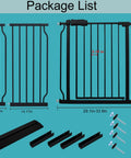 Extra Wide Baby Gate Pressure Mounted With Extensions For Indoor Use Safe Pet Gate For Stairs And Openings Black Metal Heavy Duty