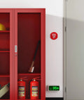 Emergency Key Box With Break Glass For Grab And Go Quick Entry Red Linkage Door Lock Box beside red storage cabinet