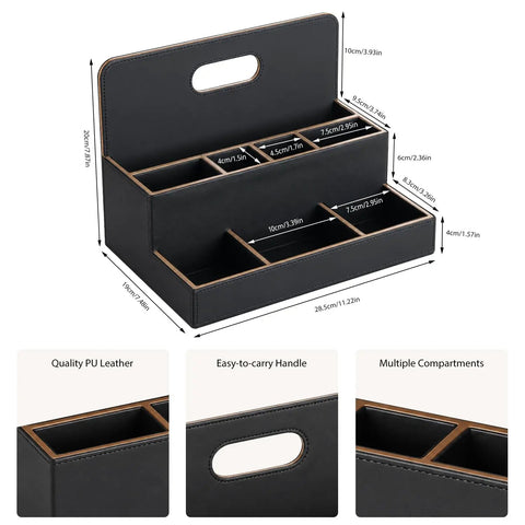 Eight Compartment Desk Organizer And Mail Holder That Keeps Your Desk Clean And No Fuss with handle and multiple compartments