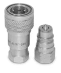 Two Sets Of 1/4 ISO 5675 Hydraulic Quick Connect Couplers With 1/4 NPT Threads, Hardened Steel, 5100 PSI Rating, 6.34 GPM Max Flow