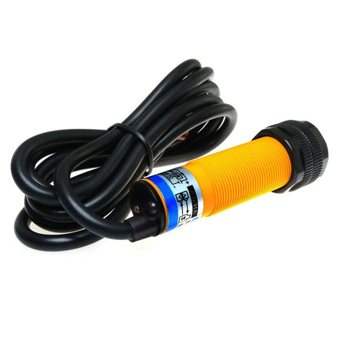 Infrared Photoelectric Sensor Switch DC 6 to 36V Three Wire NPN Normally Open with 7 to 30 cm Sensing, coiled cable
