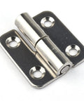 Top Shelf Slick 1.5 Inch Detachable Hinges Pack Of 6 304 Stainless Steel left hand hinge close-up view.