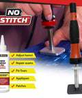 No Sew Electric Wand Kit With Premium Adhesive Powder For Clothing Repairs heat press iron featuring mending wand and adhesive.
