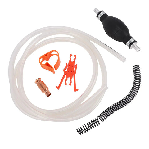 Portable Hand Fuel Transfer Pump With 8.2 Ft PVC Siphon Hose, Quick Gasoline Transfer For Cars, Lawn Equipment, Motorcycles, Easy Shake Siphon Action, High Efficiency Up To 3.5 GPM, with hose and adapters