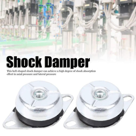 Heavy Duty Bell Shaped Shock Damper Mount For Car Generators Plus M10 Thread Vulcanized Rubber Buffer, two piece kit