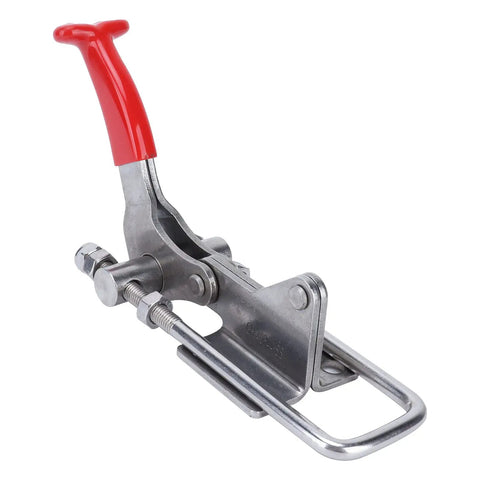 Heavy Duty Stainless Steel Toggle Latch Clamp With Adjustable Design And A劲 Solid 496lb Holding Force Makes It Perfect For Secure Storage, Heavy Equipment, Or DIY Projects That Need A Reliable Locking Mechanism. red handle