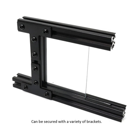 25 Pack 420mm U Slot Panel Mount Brackets For 20 Series 2020 And 2040 Extruded Aluminum Profiles Fits Glass Acrylic And Wood Panels 2 To 3.5mm Thick T Slot Clamp For Partition DIY Builds shown in black frame with glass panel