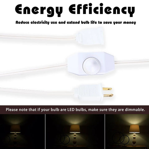 Plug In Lamp Dimmer Switch With 6 Foot Cord Rotary Dial Control For 120V 150W Dimmable Lights interface close-up
