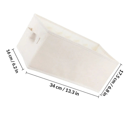 Beige Linen Cotton Seven Grid Folding Clothes Organizer Box Durable Closet Storage Bin For Tidy Wardrobe Vibes shown at an angle.
