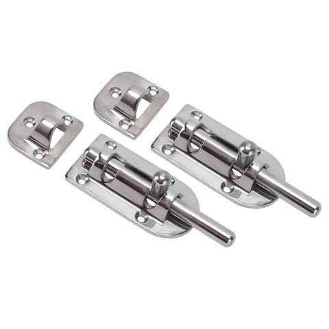316 Stainless Marine Cabinet Lock Latch Sliding Kit With Polished Mirror Finish For Boats And RVs, Windows, Doors, Hatches, And Cabinets