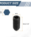 Heavy Duty M16 Ball Plunger With Rock Steady Screw Thread High Carbon Steel Hex Socket Spring Lock Pin For Pneumatic Tools And Industrial Lubrication Gear dimensions showing 35mm length and 8mm hex size.