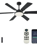 52 Inch Low Profile Ceiling Fan With Lights Remote And App Control 3 CCT Dimmable 6 Speed Ultra Quiet DC Motor Reversible