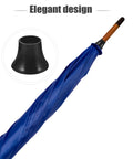 Top Shelf Black Plastic Umbrella Tip Protector Caps For Long Handle Canes And Patio Parasols with blue fabric and snuggly fit.