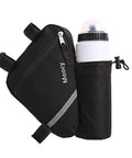 Ultralight Reflective Triangle Frame Bag For Bikes With Water Bottle Pouch, No Fuss Access Storage, Elastic Straps, Black Finish
