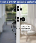 Side view of Two Pack Iron Black Front Double Door Handleset With Knob And Single Cylinder Deadbolt Keyed Entry Plus Dummy Non Lock Handle.