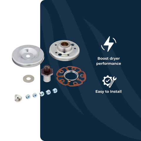 Drum Bearing Kit Replacement Part 479332 For Top Load Dryers OEM Drum Bearing 4 By 4 By 3 Inches with components shown